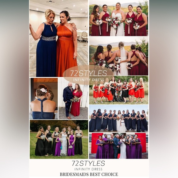 72STYLES Infinity Dress- PLUS SIZE One Dress Fits All, 72 Styles. Color: Plum. - Picture 3 of 10